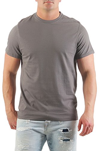 Herren T-Shirt mit guter Passform, Rundhals Tshirt auch in Große Größen, Größe:5XL, Farbe:Anthrazit von Happy Clothing