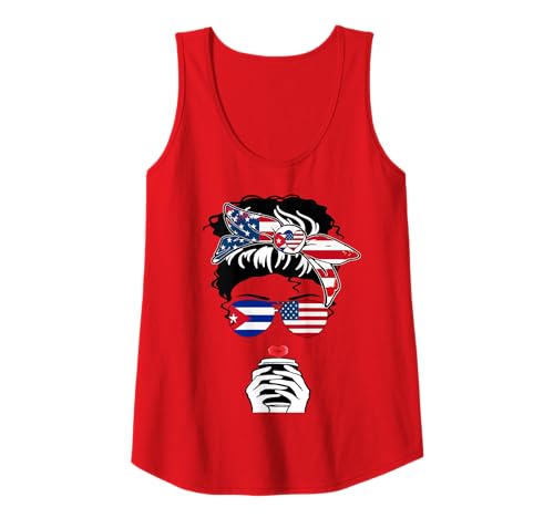 Damen Kubanischer amerikanischer Kaffee, Mama, Mädchen, Schwester, Tante, kubanische Flagge der USA Tank Top Damen Kubanischer amerikanischer Kaffee, Mama, Mädchen, Schwester, Tante, kubanische Flagge der USA Tank Top von Happy Cuba America Day Cuban American Pride Tee