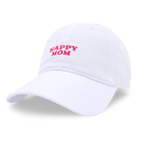 Happy Dad Trucker-Mütze, trendige Herren-Hüte mit atmungsaktiver Netzrückseite, Schnappverschluss, Geburtstagsgeschenke, Snapback-Kappe, Happy Mom White, Einheitsgr��e von Happy Dad Hard Seltzer
