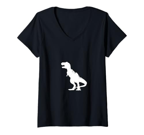 Damen T-Rex Roar Dinosaurier Adventure Design T-Shirt mit V-Ausschnitt Damen T-Rex Roar Dinosaurier Adventure Design T-Shirt mit V-Ausschnitt von Happy Dino Adventure Art