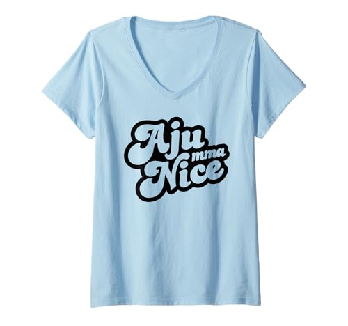 Damen Ajumma Nice Kpop-Musik Lustig T-Shirt mit V-Ausschnitt Damen Ajumma Nice Kpop-Musik Lustig T-Shirt mit V-Ausschnitt von Happy Dumpling Designs