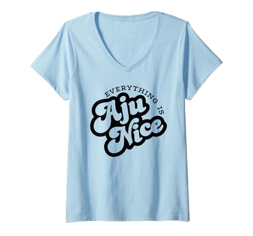 Damen Alles ist Aju Nice Kpop-Musik Lustig T-Shirt mit V-Ausschnitt Damen Alles ist Aju Nice Kpop-Musik Lustig T-Shirt mit V-Ausschnitt von Happy Dumpling Designs