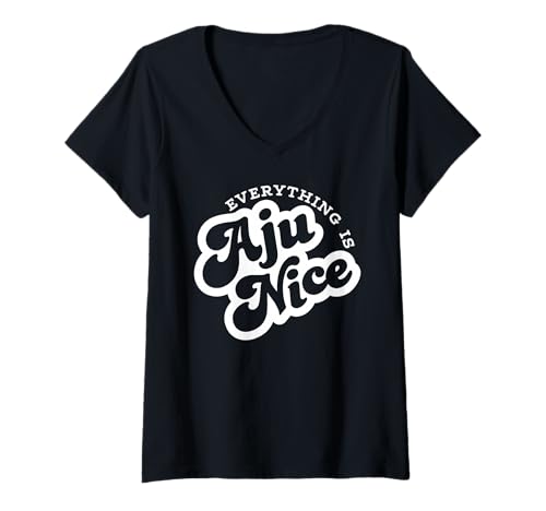 Damen Alles ist Aju Nice Kpop-Musik Lustig T-Shirt mit V-Ausschnitt Damen Alles ist Aju Nice Kpop-Musik Lustig T-Shirt mit V-Ausschnitt von Happy Dumpling Designs
