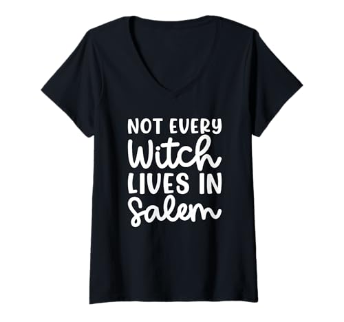 Damen Nicht Jede Hexe lebt in Salem Halloween Gruselig Süß Lustig T-Shirt mit V-Ausschnitt Damen Nicht Jede Hexe lebt in Salem Halloween Gruselig Süß Lustig T-Shirt mit V-Ausschnitt von Happy Dumpling Designs