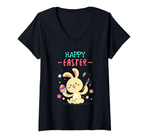 Damen Osterhemden für Damen Osterhemden für Damen Osterhase T-Shirt mit V-Ausschnitt Damen Osterhemden für Damen Osterhemden für Damen Osterhase T-Shirt mit V-Ausschnitt von Frohe Osterhase Osteroutfits