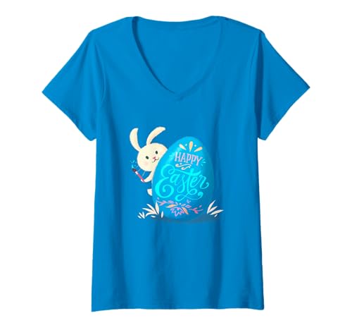Damen Ostershirts für Damen Ostern T-Shirt Hase Ostern T-Shirt mit V-Ausschnitt Damen Ostershirts für Damen Ostern T-Shirt Hase Ostern T-Shirt mit V-Ausschnitt von Frohe Osterhase Osteroutfits