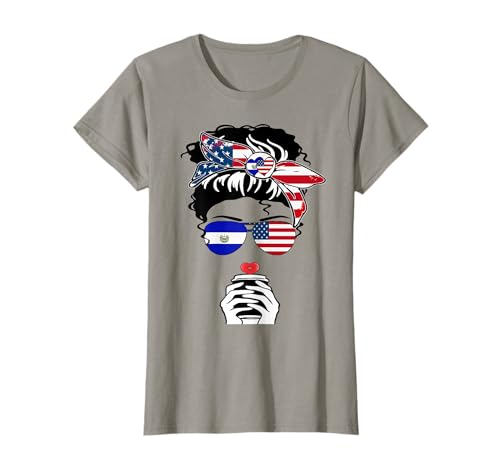 Salvadorianische Amerikanische Kaffee Mama Mädchen Tante EL Salvador US-Flagge T-Shirt Salvadorianische Amerikanische Kaffee Mama Mädchen Tante EL Salvador US-Flagge T-Shirt von Happy El Salvador American Day Salvadoran American