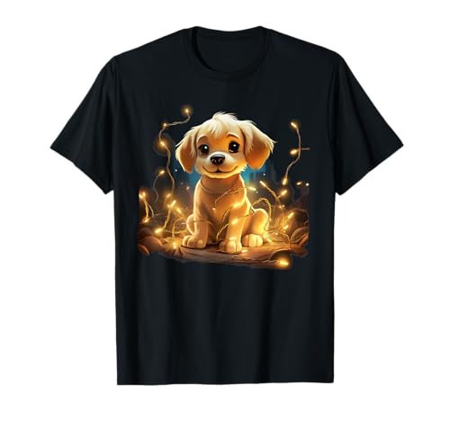 Schöner Hund mit funkelnden Lichtern für Jungen und Mädchen T-Shirt Schöner Hund mit funkelnden Lichtern für Jungen und Mädchen T-Shirt von Happy Fairy Lights Dog