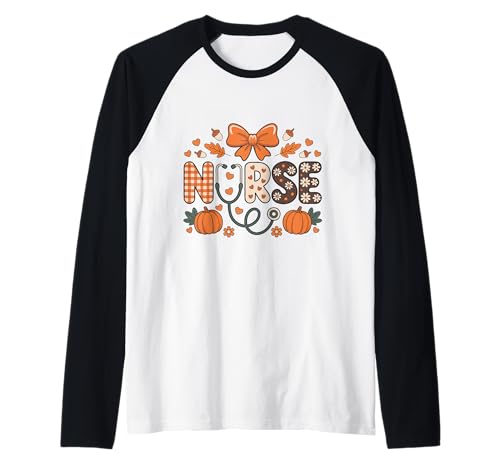 Herbst Herbst Ihr alle Nurse Life Women Thankful Dankbar Gesegnet Raglan von Happy Fall Autumn Halloween Thankgiving Nurse Tees