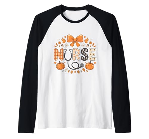Herbst Herbst Krankenschwester Shirt Frauen Kürbis Dankbar Krankenschwester Leben Raglan von Happy Fall Autumn Halloween Thankgiving Nurse Tees