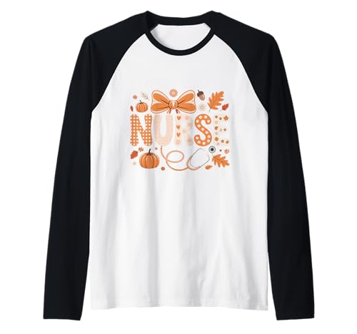 Herbst Herbst Krankenschwester Shirt Frauen Kürbis Dankbar Krankenschwester Leben Raglan von Happy Fall Autumn Halloween Thankgiving Nurse Tees