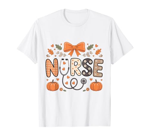Herbst Herbst Krankenschwester Shirt für Frauen Thankful Grateful Blessed T-Shirt von Happy Fall Autumn Halloween Thankgiving Nurse Tees