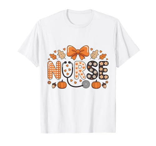 Herbst Herbst Krankenschwester Shirt für Frauen Thankful Grateful Blessed T-Shirt von Happy Fall Autumn Halloween Thankgiving Nurse Tees