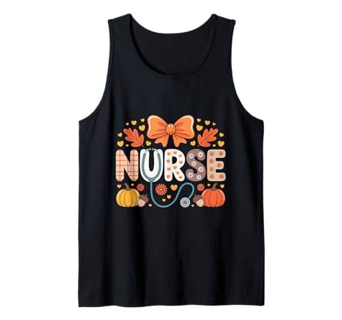 Herbst Krankenschwester Shirts für Frauen Kürbis Herbst Krankenschwester Leben Outfit Tank Top von Happy Fall Autumn Halloween Thankgiving Nurse Tees