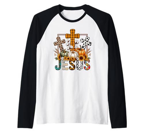 Jesus Herbst Saison Liebhaber Herbst Design Geschenk Männer Frauen Kinder Raglan von Happy Fall Thanksgiving Spooky Halloween Graphic