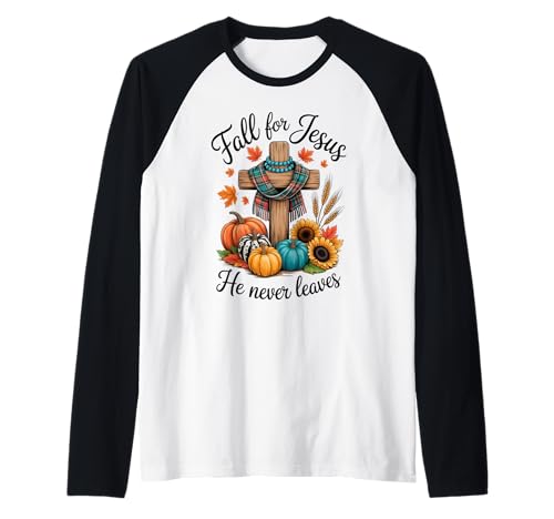 Jesus Herbst Saison Liebhaber Herbst Design Geschenk Männer Frauen Kinder Raglan von Happy Fall Thanksgiving Spooky Halloween Graphic