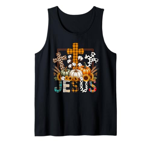 Jesus Herbst Saison Liebhaber Herbst Design Geschenk Männer Frauen Kinder Tank Top von Happy Fall Thanksgiving Spooky Halloween Graphic