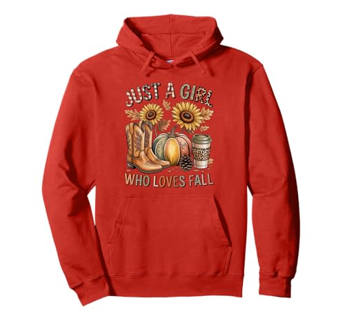 Just a Girl Who Loves Herbst Saison Herbst Design Männer Frauen Pullover Hoodie von Happy Fall Thanksgiving Spooky Halloween Graphic