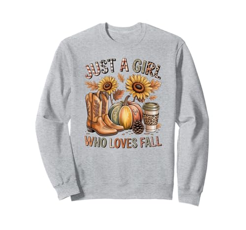 Just a Girl Who Loves Herbst Saison Herbst Design Männer Frauen Sweatshirt von Happy Fall Thanksgiving Spooky Halloween Graphic