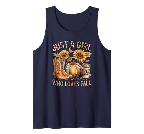 Just a Girl Who Loves Herbst Saison Herbst Design Männer Frauen Tank Top von Happy Fall Thanksgiving Spooky Halloween Graphic