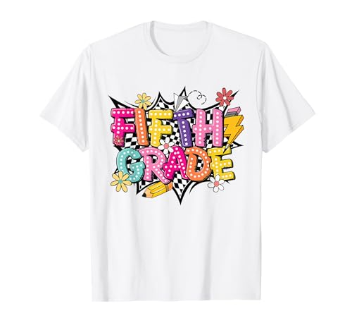 Erster Schultag Lustige Kinder der fünften Klasse zum Schulanfang T-Shirt Erster Schultag Lustige Kinder der fünften Klasse zum Schulanfang T-Shirt von Happy Fifth Grade Back To School Tees