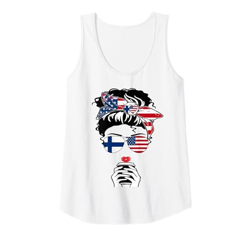 Damen Finnish American Coffee Mama Girl Sis Aunt Finnland USA Flagge Tank Top Damen Finnish American Coffee Mama Girl Sis Aunt Finnland USA Flagge Tank Top von Happy Finland America Day Finnish American Pride