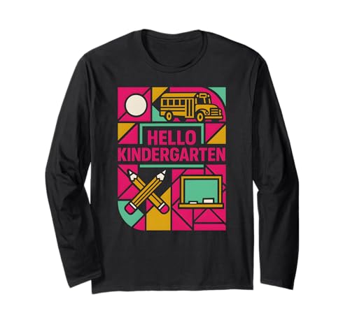 Lehrerin Hallo Kindergarten Süße Frauen sind wieder in der Schule Langarmshirt Lehrerin Hallo Kindergarten Süße Frauen sind wieder in der Schule Langarmshirt von Happy First Day Back To School Fun Teacher Outfits