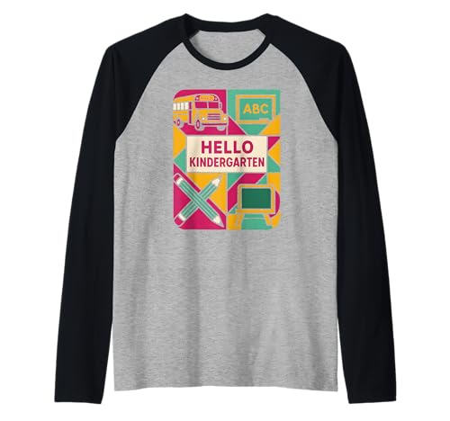 Lehrerin Hallo Kindergarten Süße Frauen sind wieder in der Schule Raglan von Happy First Day Back To School Fun Teacher Outfits