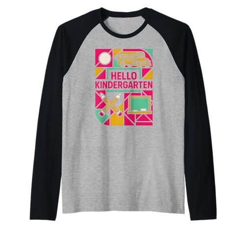 Lehrerin Hallo Kindergarten Süße Frauen sind wieder in der Schule Raglan von Happy First Day Back To School Fun Teacher Outfits