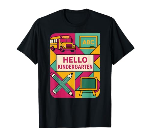 Lehrerin Hallo Kindergarten Süße Frauen sind wieder in der Schule T-Shirt von Happy First Day Back To School Fun Teacher Outfits