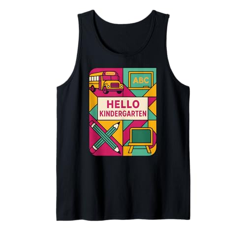 Lehrerin Hallo Kindergarten Süße Frauen sind wieder in der Schule Tank Top von Happy First Day Back To School Fun Teacher Outfits