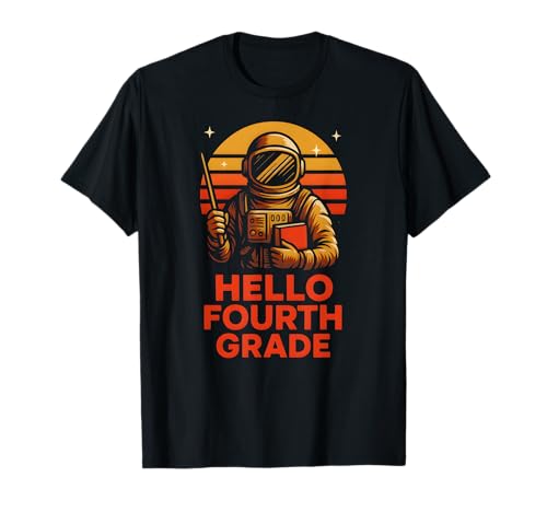 Zurück zur Schule, Lehrerin, Hallo, vierte Klasse, süße Damen, zuerst T-Shirt von Happy First Day Back To School Fun Teacher Outfits