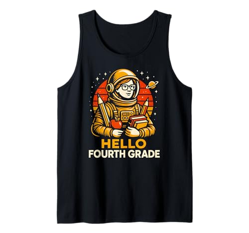 Zurück zur Schule, Lehrerin, Hallo, vierte Klasse, süße Damen, zuerst Tank Top von Happy First Day Back To School Fun Teacher Outfits