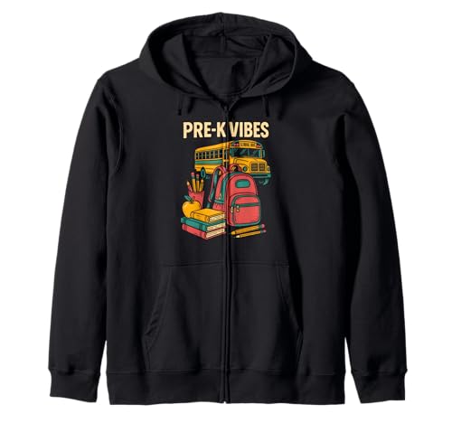 Zurück zur Schule Pre-K Vibes Süße Mädchen am ersten Tag Kapuzenjacke Zurück zur Schule Pre-K Vibes Süße Mädchen am ersten Tag Kapuzenjacke von Happy First Day Of School ABCD Teacher Must Haves