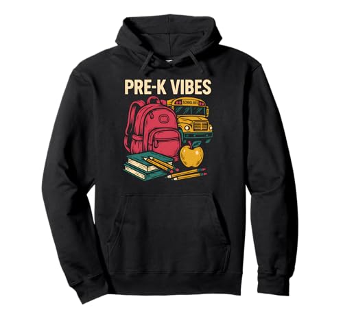 Zurück zur Schule Pre-K Vibes Süße Mädchen am ersten Tag Pullover Hoodie von Happy First Day Of School ABCD Teacher Must Haves