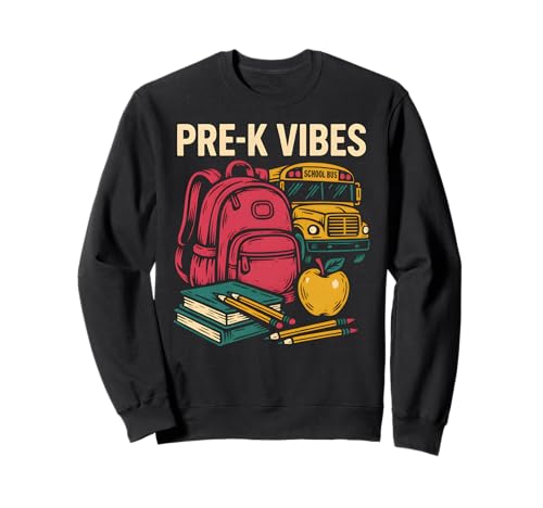 Zurück zur Schule Pre-K Vibes Süße Mädchen am ersten Tag Sweatshirt Zurück zur Schule Pre-K Vibes Süße Mädchen am ersten Tag Sweatshirt von Happy First Day Of School ABCD Teacher Must Haves