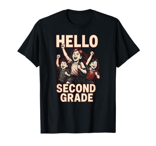 „Back to School Hello Second Grade“, süßes Lehrer-Outfit für Damen T-Shirt von Happy First Day Of School ABCD Teacher Outfits