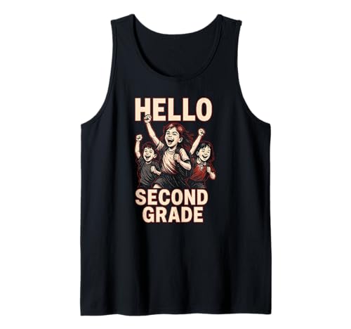 „Back to School Hello Second Grade“, süßes Lehrer-Outfit für Damen Tank Top „Back to School Hello Second Grade“, süßes Lehrer-Outfit für Damen Tank Top von Happy First Day Of School ABCD Teacher Outfits
