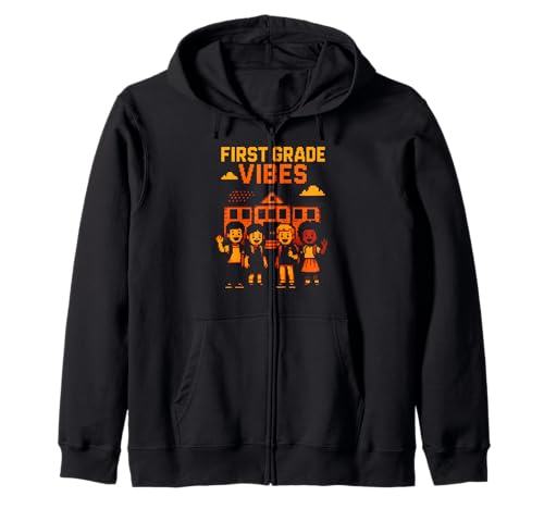 Teacher First Grade Vibes Süße Damen zurück zur Schule Kapuzenjacke Teacher First Grade Vibes Süße Damen zurück zur Schule Kapuzenjacke von Happy First Day Of School ABCD Teacher Outfits