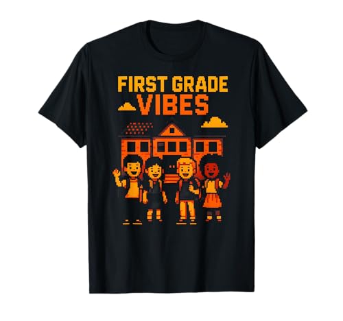 Teacher First Grade Vibes Süße Damen zurück zur Schule T-Shirt von Happy First Day Of School ABCD Teacher Outfits