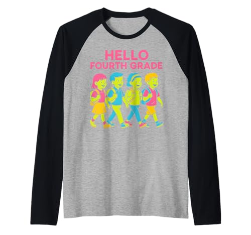 Teacher Hello Fourth Grade Süße Frauen sind wieder in der Schule Raglan Teacher Hello Fourth Grade Süße Frauen sind wieder in der Schule Raglan von Happy First Day Of School ABCD Teacher Outfits