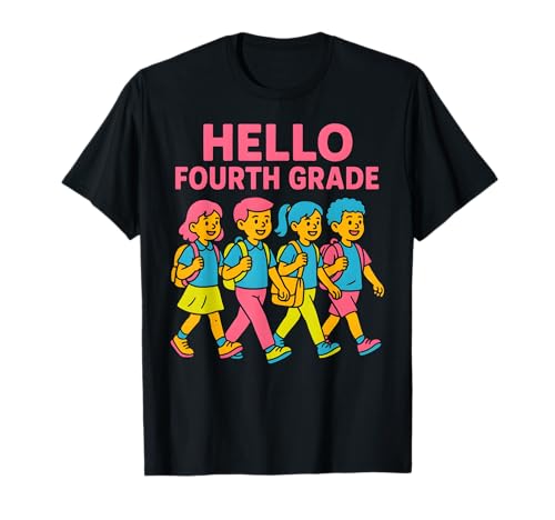 Teacher Hello Fourth Grade Süße Frauen sind wieder in der Schule T-Shirt Teacher Hello Fourth Grade Süße Frauen sind wieder in der Schule T-Shirt von Happy First Day Of School ABCD Teacher Outfits