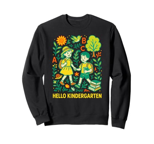 Zurück zur Schule Hallo Kindergarten Süße Kinder ABCD Sweatshirt Zurück zur Schule Hallo Kindergarten Süße Kinder ABCD Sweatshirt von Happy First Day Of School ABCD Teacher Outfits