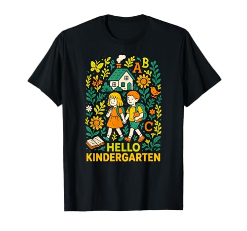 Zurück zur Schule Hallo Kindergarten Süße Kinder ABCD T-Shirt Zurück zur Schule Hallo Kindergarten Süße Kinder ABCD T-Shirt von Happy First Day Of School ABCD Teacher Outfits