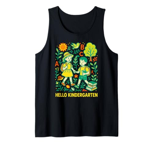 Zurück zur Schule Hallo Kindergarten Süße Kinder ABCD Tank Top Zurück zur Schule Hallo Kindergarten Süße Kinder ABCD Tank Top von Happy First Day Of School ABCD Teacher Outfits