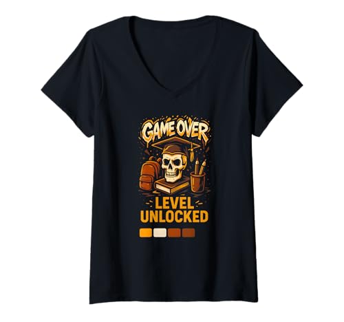 Damen Erster Tag Level Unlocked Fun Kids Back To School T-Shirt mit V-Ausschnitt Damen Erster Tag Level Unlocked Fun Kids Back To School T-Shirt mit V-Ausschnitt von Happy First Day Of School Cute Teacher Must Haves