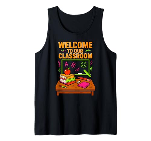 Lehrerin für den ersten Tag, Willkommen in unserem Klassenzimmer. Süße ABCD für Frauen Tank Top von Happy First Day Of School Cute Teacher Outfits