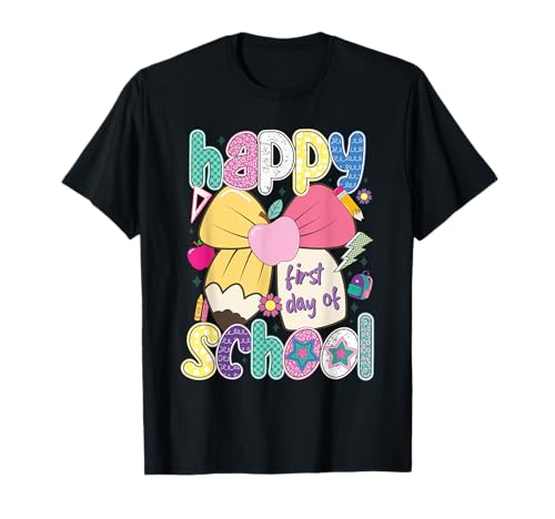 Happy First Day Of School Bleistift Lehrer Kinder Back To School T-Shirt Happy First Day Of School Bleistift Lehrer Kinder Back To School T-Shirt von Happy First Day Of School Preppy Back To School
