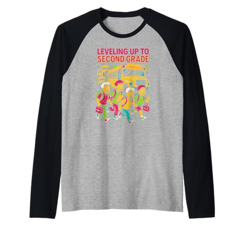 Jungen Leveling Up To Second Grade Cool Kids First Day Raglan von Happy First Day Teacher Must Haves Back To School