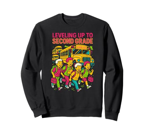 Jungen Leveling Up To Second Grade Cool Kids First Day Sweatshirt von Happy First Day Teacher Must Haves Back To School